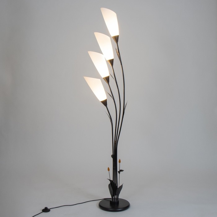 Торшер "Ариадна" 4хЕ27 15Вт чёрно-белый h.170 см