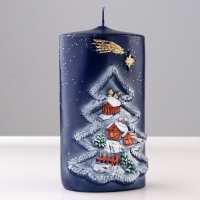 Свеча - цилиндр "Рождественский вечер", 6х8х15 см Свеча - цилиндр "Рождественский вечер", 6х8х15 см