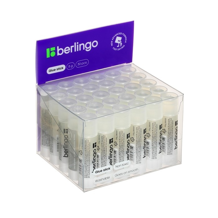 Клей-карандаш ПВП 8 г Berlingo, прозрачный Клей-карандаш ПВП 8 г Berlingo, прозрачный