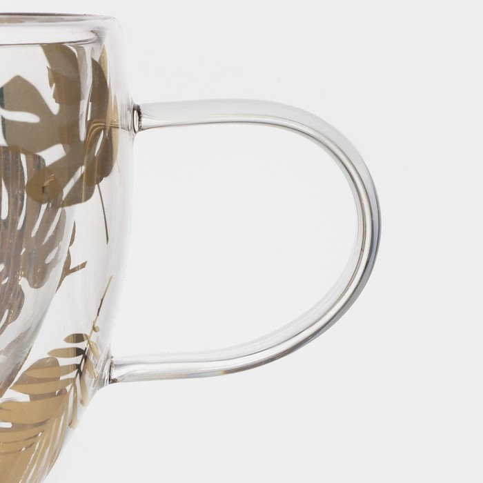 Кружка стеклянная с двойными стенками Magistro «Дуо. Тропики», 160 мл, 12,5×9×7,5 см Кружка стеклянная с двойными стенками Magistro «Дуо. Тропики», 160 мл, 12,5×9×7,5 см