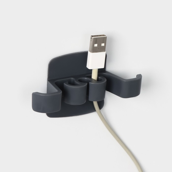 Зажим для проводов на бытовую технику, 3 шт, 9,5&times;5,3&times;2,5 см, цвет белый/чёрный/серый