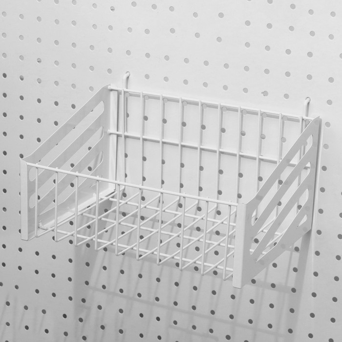 Корзина 26×19×16 на перфорацию, цвет белый Корзина 26×19×16 на перфорацию, цвет белый