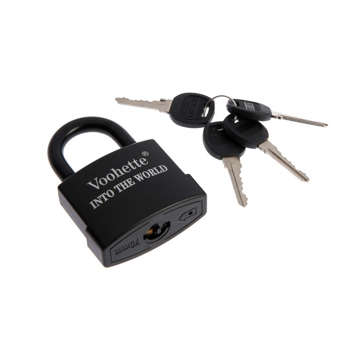 Замок навесной, 70 мм, медный цилиндр, влагозащищенный, короткая дужка, 3 ключа МИКС Замок навесной, 70 мм, медный цилиндр, влагозащищенный, короткая дужка, 3 ключа МИКС