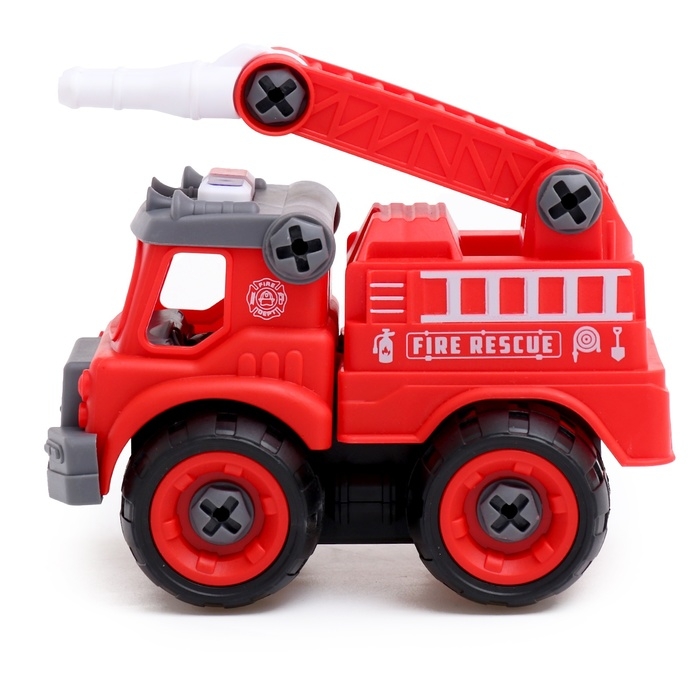 Конструктор винтовой &laquo;Пожарный транспорт&raquo;, набор 2 штуки, с отверткой, 59 деталей