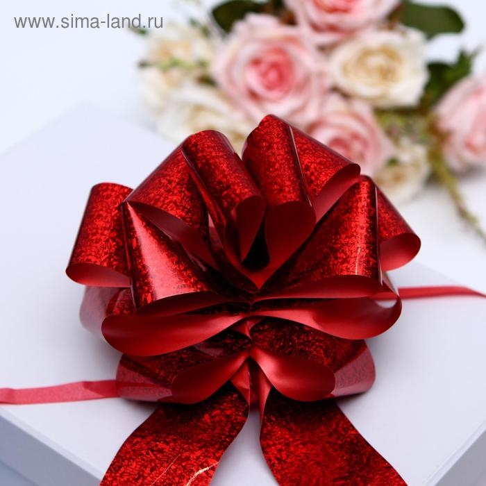 Бант-шар №5 голография, цвет красный Бант-шар №5 голография, цвет красный