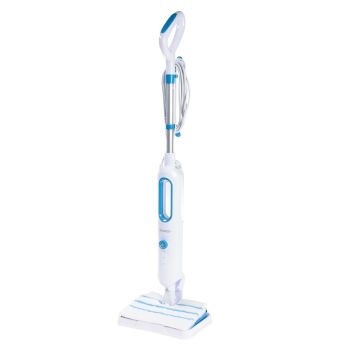 Паровая швабра Energy EN-643, 1400 Вт, 350 мл, шнур 5 м, бело-голубая Паровая швабра Energy EN-643, 1400 Вт, 350 мл, шнур 5 м, бело-голубая