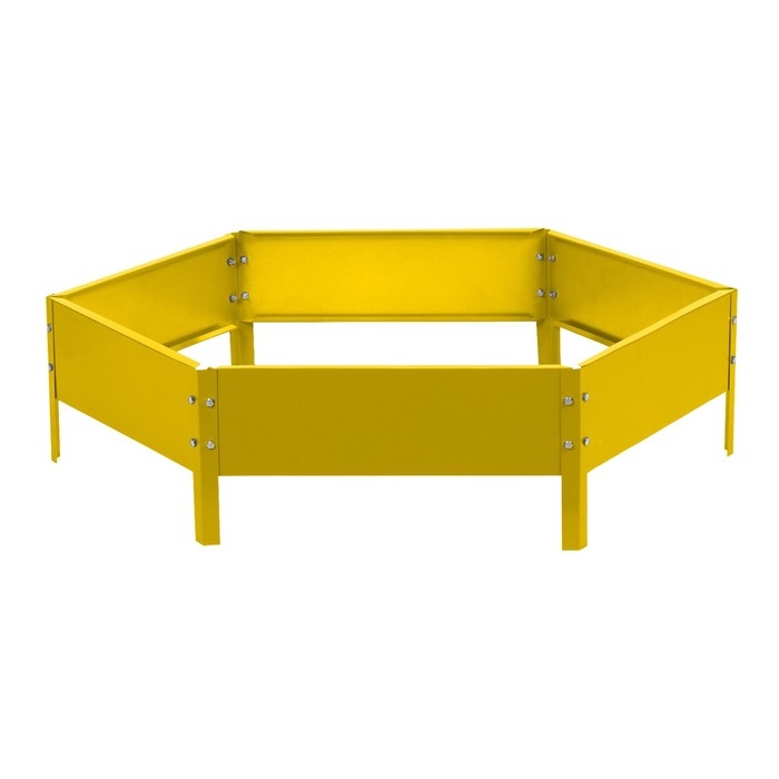 Клумба оцинкованная, d = 100 см, h = 15 см, жёлтая, Greengo