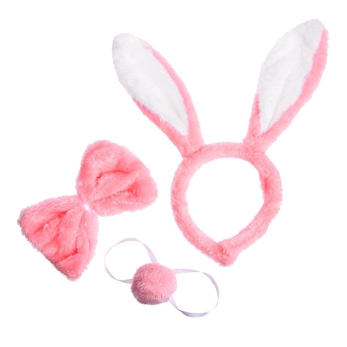 Карнавальный набор «Зайка», 3 предмета: ободок, бабочка, хвост Карнавальный набор «Зайка», 3 предмета: ободок, бабочка, хвост