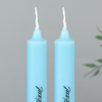 Свечи высокие с нанесением &laquo;Светлой Пасхи!&raquo;, 2 шт., голубые, 19 х 2,1 см.