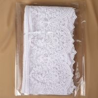 Кружево на сетке, 145 мм &times; 11 &plusmn; 1 м, цвет белый