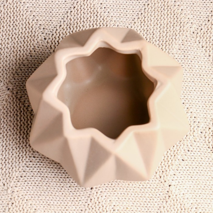 Кашпо Кашпо "Треугольники" бежевое, 10х10х7см