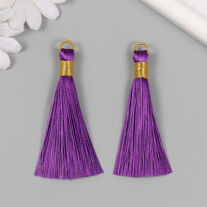 Декор для творчества текстиль "Кисть. Оливия" фиолетовый набор 2 шт 8х1,2 см