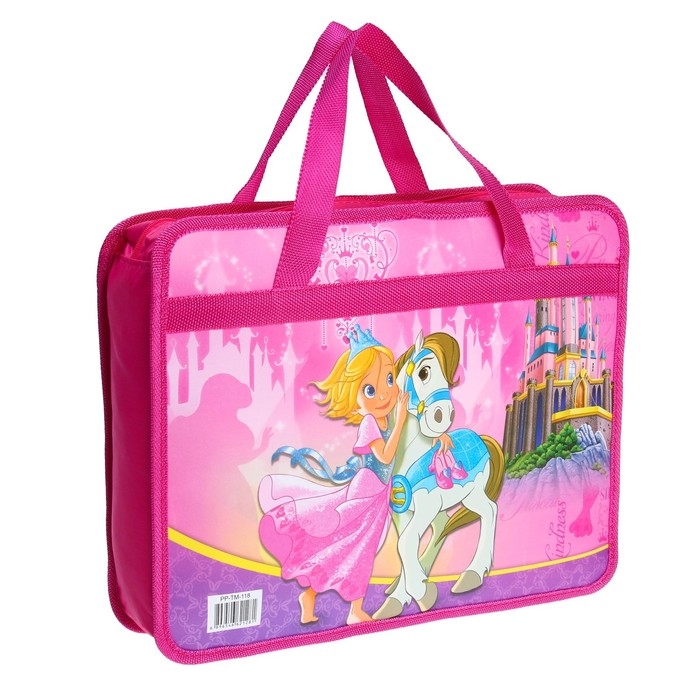 Папка с ручками пластиковая А4, 37 х 22 х 5 см Папка с ручками пластиковая А4, 37 х 22 х 5 см "Принцесса"