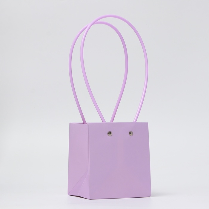 Сумка для цветов, квадратная, сиреневая, влагостойкая, 13х12х12 см Сумка для цветов, квадратная, сиреневая, влагостойкая, 13х12х12 см