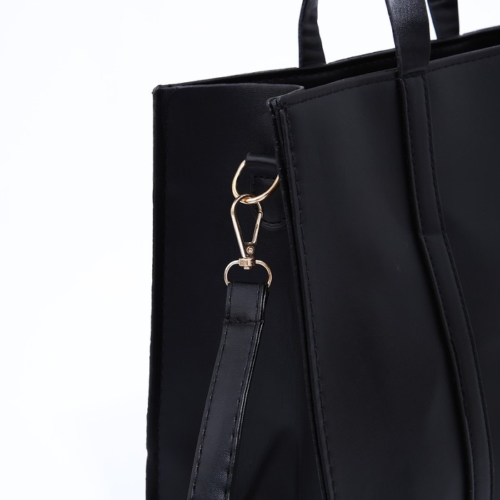 Сумка женская тоут на молнии, цвет чёрный Сумка женская тоут на молнии, цвет чёрный