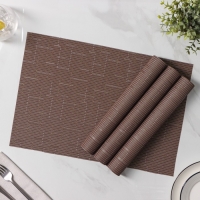 Салфетки сервировочные на стол Доляна «Шер», 4 шт, 30×45 см, цвет коричневый Салфетки сервировочные на стол Доляна «Шер», 4 шт, 30×45 см, цвет коричневый