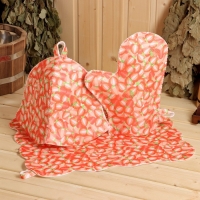 Набор банный женский "Клубничка" (шапка+рукавица+коврик) Набор банный женский "Клубничка" (шапка+рукавица+коврик)