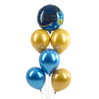 Набор воздушных шаров «С Днём Рождения», ночь, латекс, фольга, 6 шт. Набор воздушных шаров «С Днём Рождения», ночь, латекс, фольга, 6 шт.