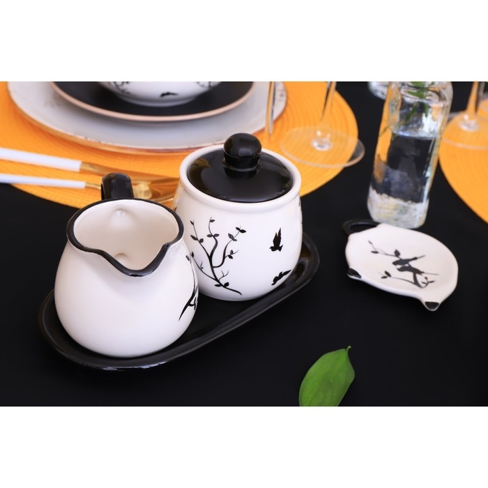 Набор сервировочный Доляна &laquo;Весенний вечер&raquo;, 2 предмета: молочник 270 мл, сахарница 310 мл