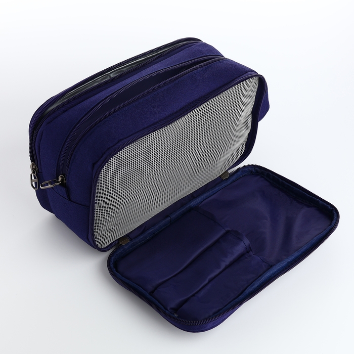 Косметичка на молниях, цвет синий Косметичка на молниях, цвет синий
