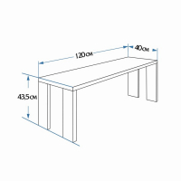 Лавка наличник, из липы, "Добропаровъ", 120&times;40&times;43,5см