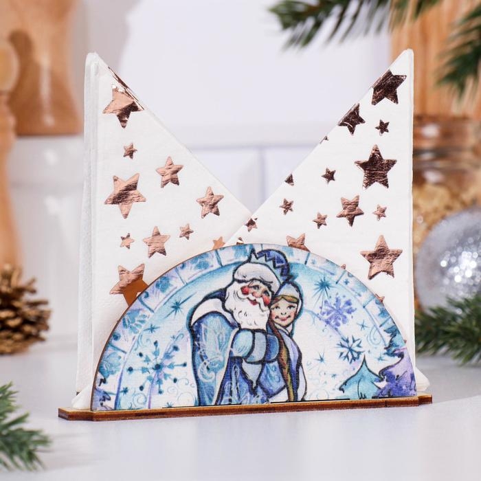 Салфетница "Дед Мороз и Снегурочка", 13,5&times;3,1&times;6 см