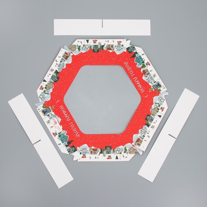 Коробка складная &laquo;С Новым годом!&raquo;, город, 23 х 23х 4 см, Новый год