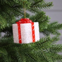 Светодиодная фигура &laquo;Подарок белый&raquo; 8 см, пластик, батарейки AG13х3 (в комплекте), свечение мульти (RGB)