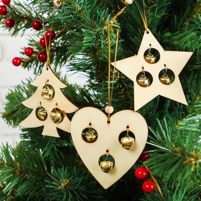 Подвеска новогодняя &laquo;Фигурки с бубенчиками&raquo;, МИКС