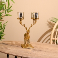 Подсвечник на 4 свечи "Олень" алюминий 18х20х35 см Подсвечник на 4 свечи "Олень" алюминий 18х20х35 см