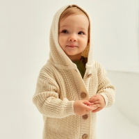 Кардиган вязаный с капюшоном SL Home, р.74-80 см, молочный Кардиган вязаный с капюшоном SL Home, р.74-80 см, молочный