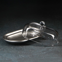 Масленка, 19,8&times;13,1 см, цвет серебряный