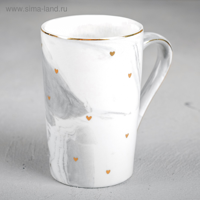 Кружка керамическая &laquo;Счастье&raquo;, 350 мл, цвет серый