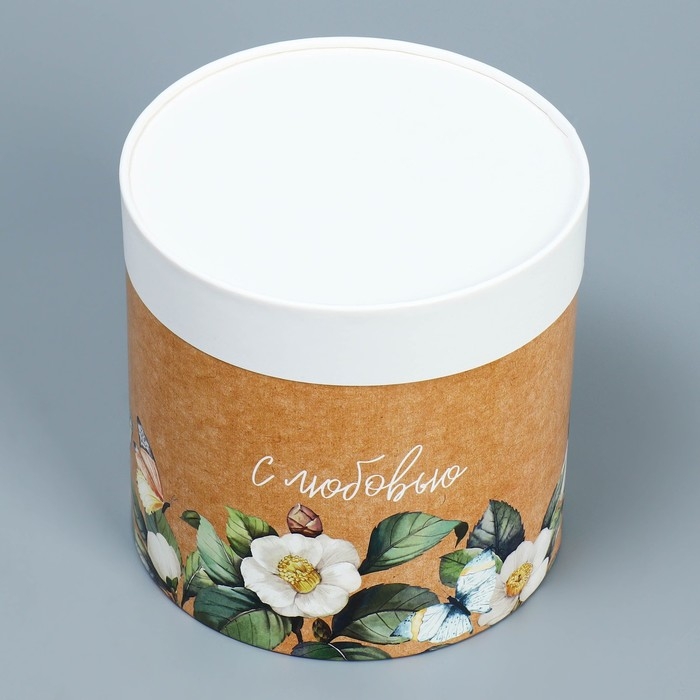 Набор шляпных коробок 2 в 1, упаковка подарочная, &laquo;Цветочный&raquo;, 13 х 13, 16 х 16 см