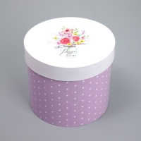 Набор шляпных коробок 3 в 1, упаковка подарочная, &laquo;Букетики&raquo;, 16 х 16 х 14‒20 х 20 х 17 см