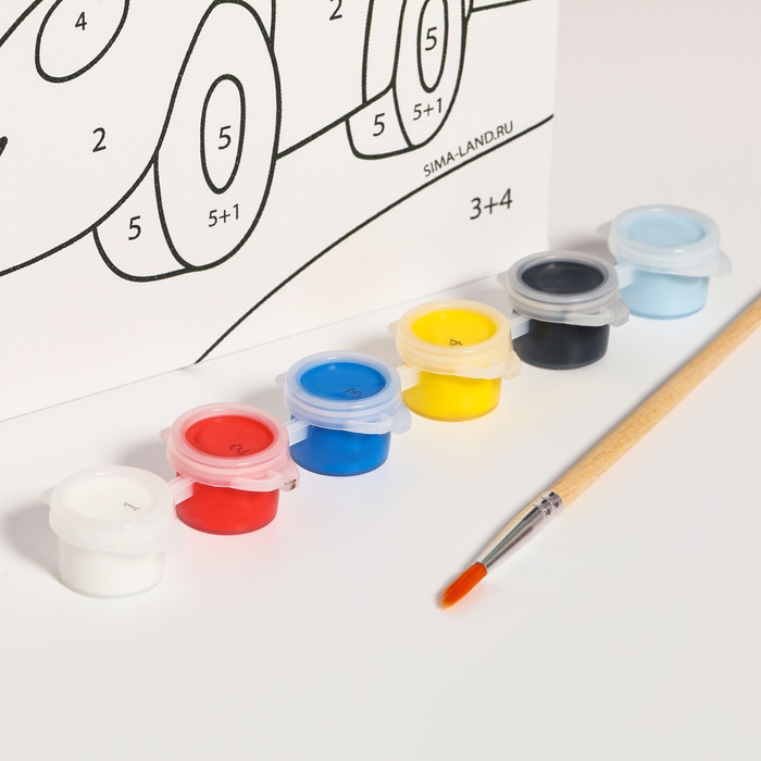 Картина по номерам для детей &laquo;Машинка в поле&raquo;, 21 х 15 см