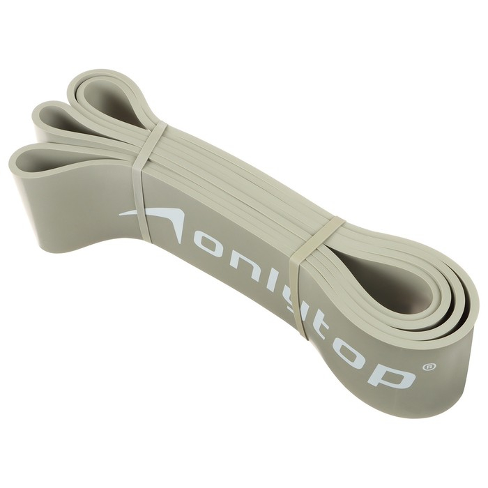 Эспандер ленточный многофункциональный ONLYTOP, 208х6,4х0,5 см, 23-68 кг, цвет серый