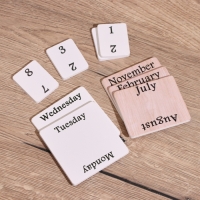 Сувенир вечный календарь, дерево, 11х6х11 см, цв. голубой