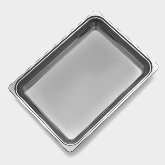 Противень из нержавеющей стали, 3,8 л, 39,5×29×5,5 см, цвет хромированный Противень из нержавеющей стали, 3,8 л, 39,5×29×5,5 см, цвет хромированный