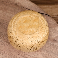 Корзинка с крышкой плетёная, из бамбука 21*21*20,5 см