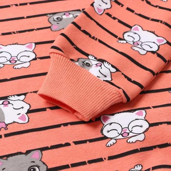 Комплект для девочки (свитшот, брюки), цвет коралловый, рост 86 см