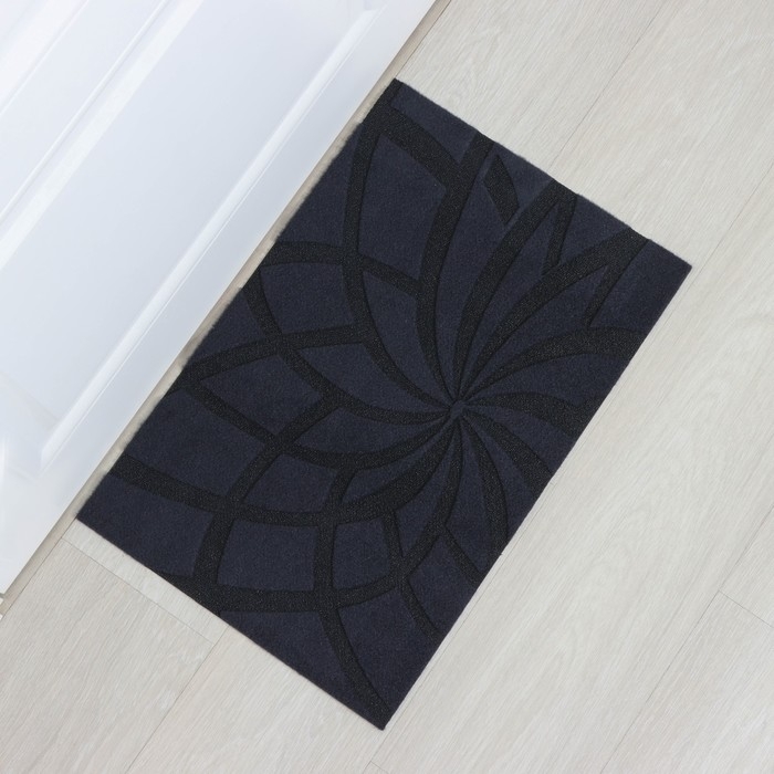 Коврик придверный влаговпитывающий Доляна, без окантовки, 38&times;58 см, цвет синий