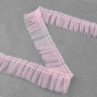 Рюш однослойный, 50 мм, 9 &plusmn; 0,5 м, цвет розовый