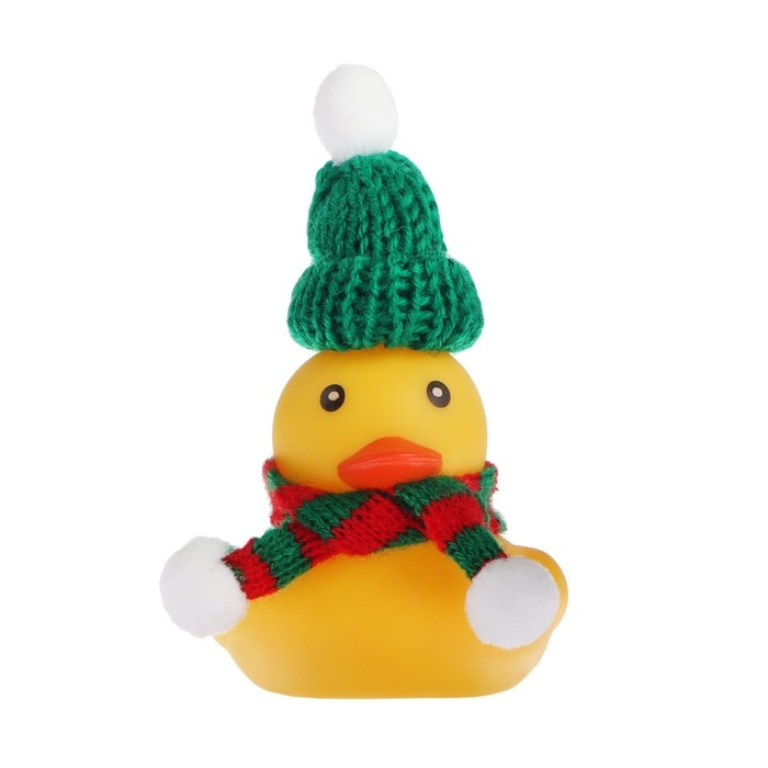 Утка с шарфом, цвет жёлтый, в шапке Утка с шарфом, цвет жёлтый, в шапке
