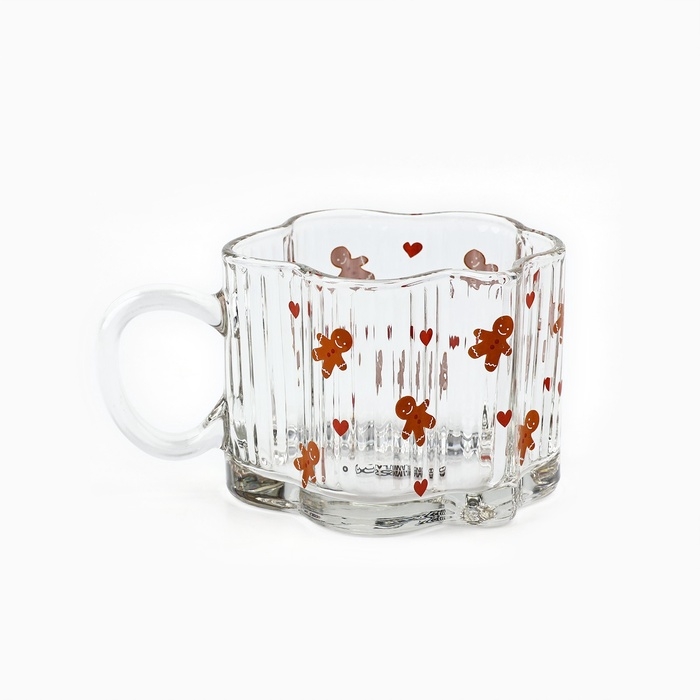 Кружка стеклянная новогодняя Дорого внимание «Прянечные человечки», 260 мл Кружка стеклянная новогодняя Дорого внимание «Прянечные человечки», 260 мл