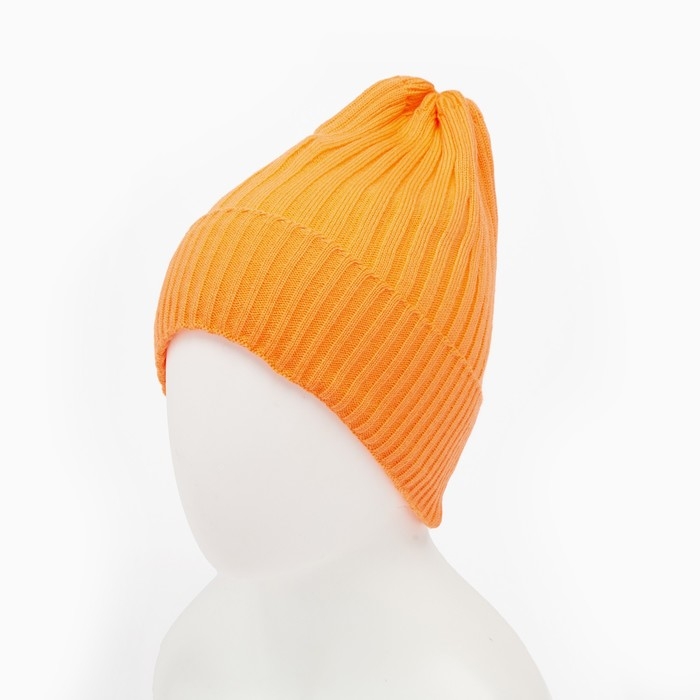 Шапка женская зимняя, цвет оранжевый, размер 52-56 Шапка женская зимняя, цвет оранжевый, размер 52-56