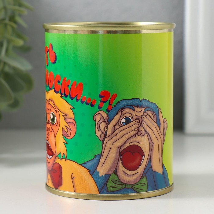 Носки в банке "Опять носки&hellip;?" (внутри носки мужские, цвет чёрный)