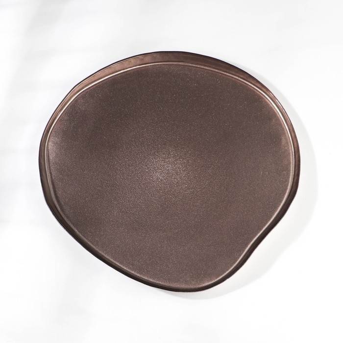 Блюдо с бортом Trend, стеклянное, d=28 см, цвет коричневый