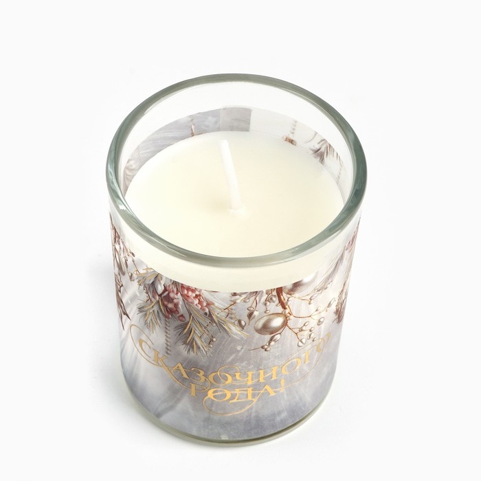 Новогодняя свеча с калькой «Новый год: Сказочного года», аромат корица,5х6х5 см Новогодняя свеча с калькой «Новый год: Сказочного года», аромат корица,5х6х5 см