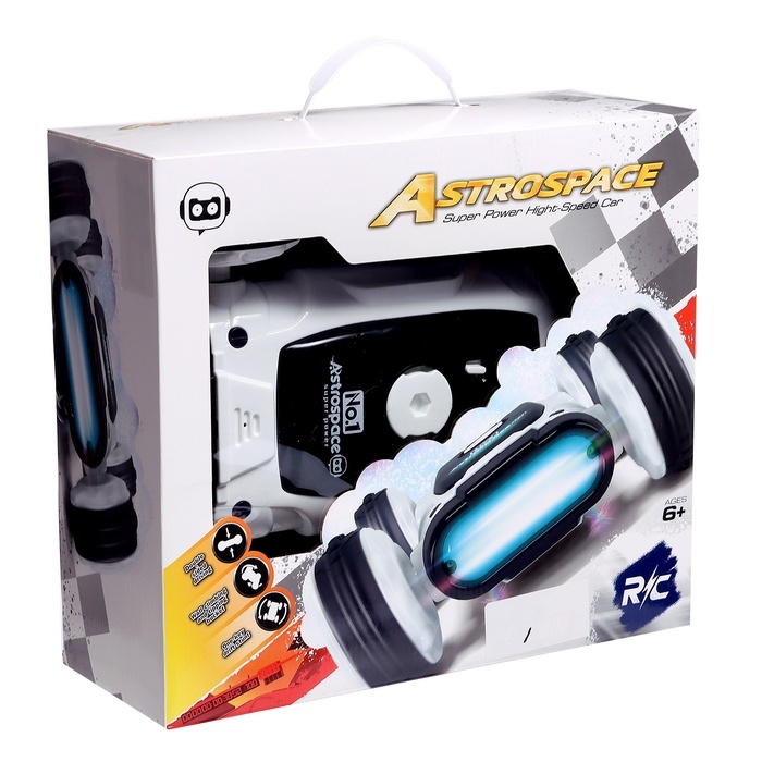 Машинка перевертыш &laquo;Техно&raquo;, радиоуправляемая, дрифт, аккумулятор, на пульте управления, цвет белый